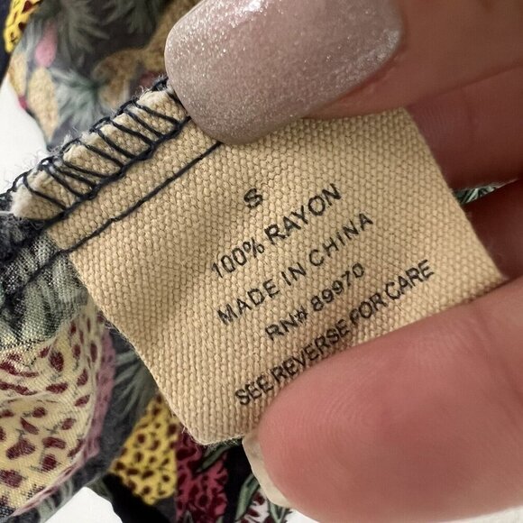 Love Notes Pineapple Button Down Shirt boxy Cropped Top SMALL Y2K - Picture 9 of 10